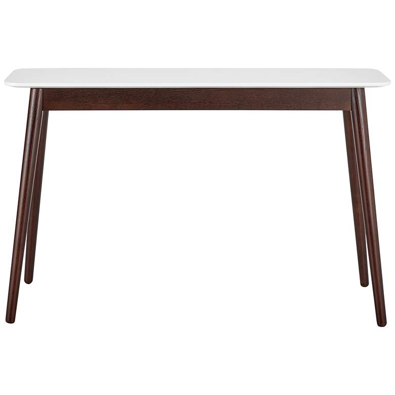 Image 6 Manon 47 1/4 inch Wide White Dark Walnut Wood Console Table more views