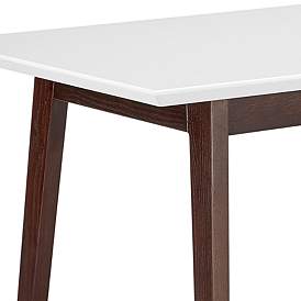 Image2 of Manon 55" Wide White Lacquered Dark Walnut Wood Desk more views