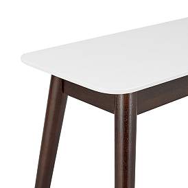 Image5 of Manon 55" Wide White Lacquered Dark Walnut Wood Desk more views