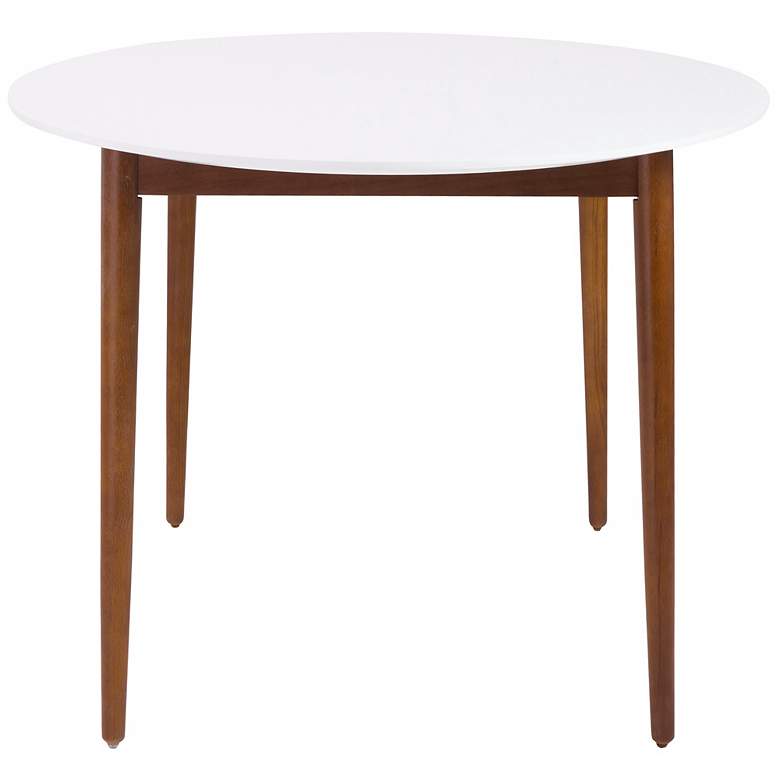 Image 2 Manon 63" Wide Matte White Dark Walnut Oval Dining Table more views