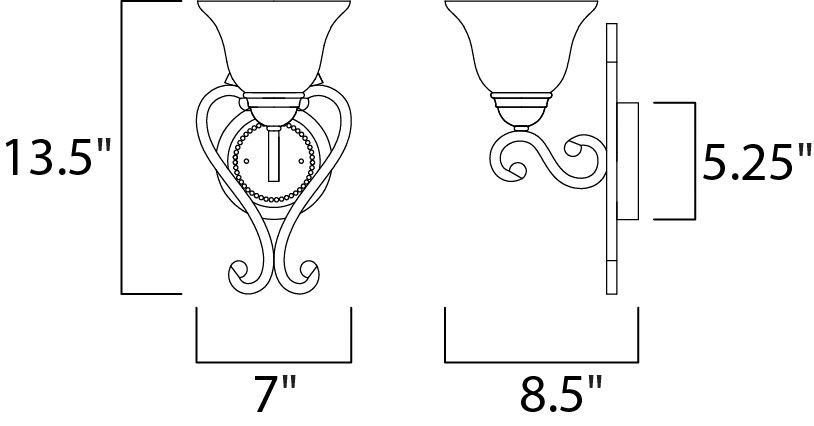 Image 3 Manor 1-Light Wall Sconce Bronze more views