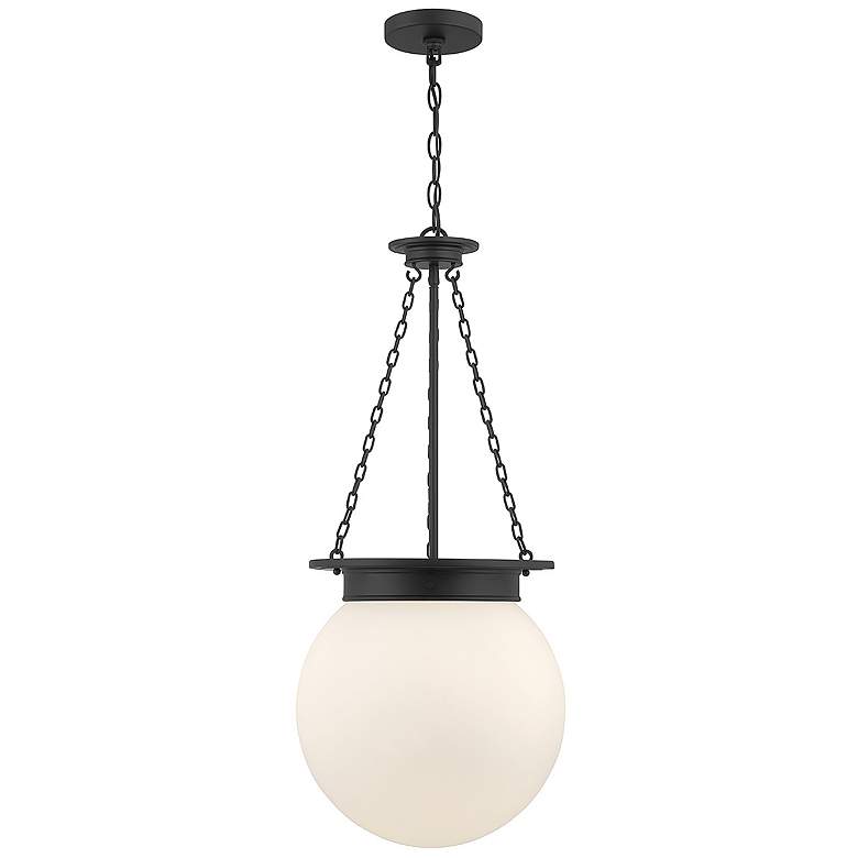 Image 1 Manor 13 1/2" Wide Black Metal Globe Pendant Light
