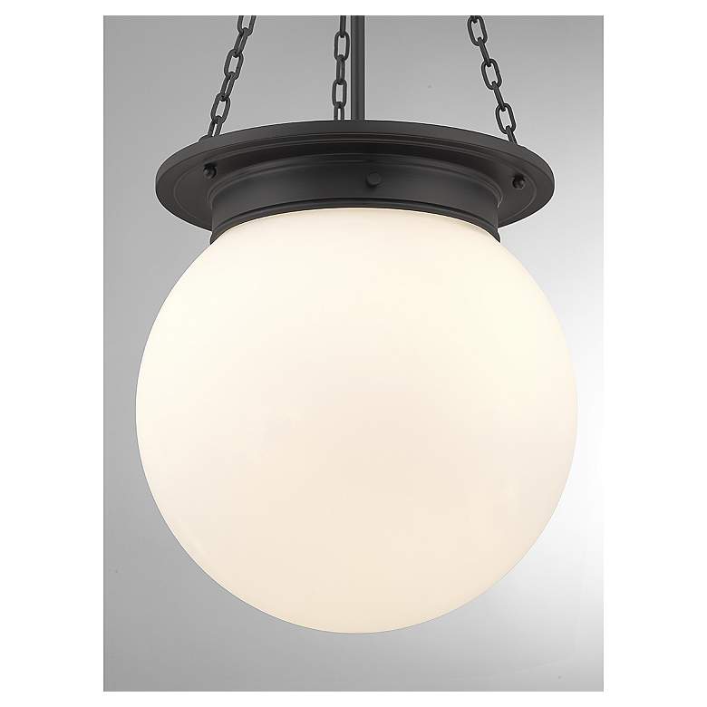 Image 3 Manor 13 1/2" Wide Black Metal Globe Pendant Light more views