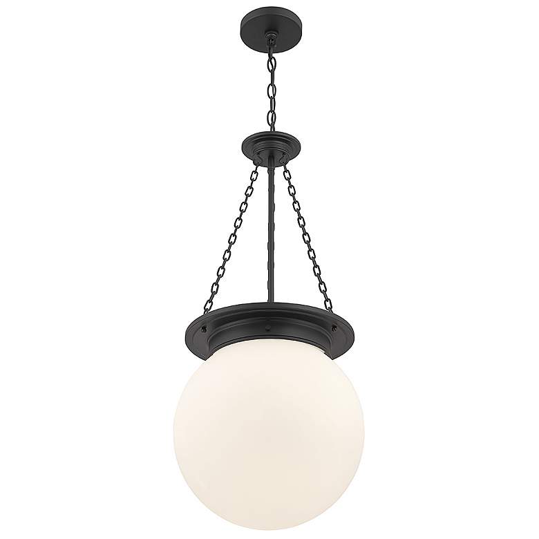 Image 4 Manor 13 1/2" Wide Black Metal Globe Pendant Light more views