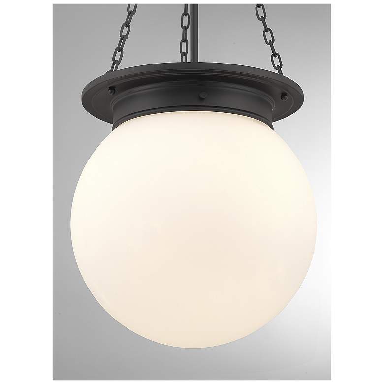 Image 6 Manor 13 1/2" Wide Black Metal Globe Pendant Light more views