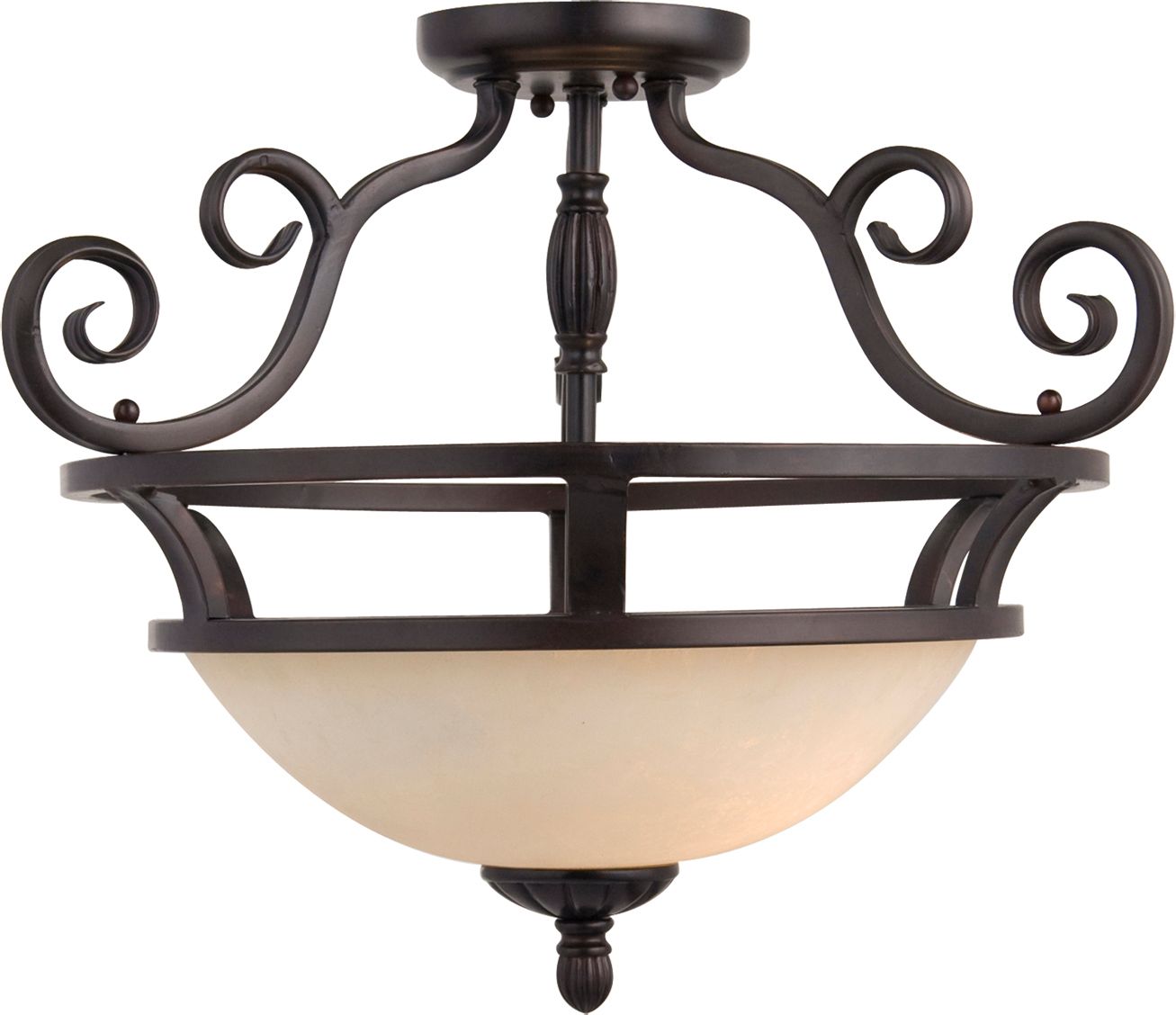 Image 2 Manor 2-Light Semi-Flush Mount Oil Rubbed Bronze more views