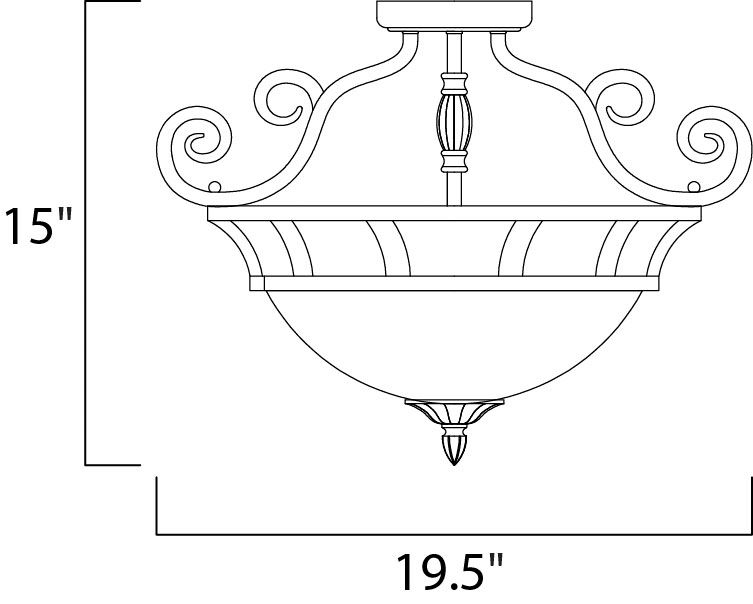 Image 3 Manor 2-Light Semi-Flush Mount Oil Rubbed Bronze more views