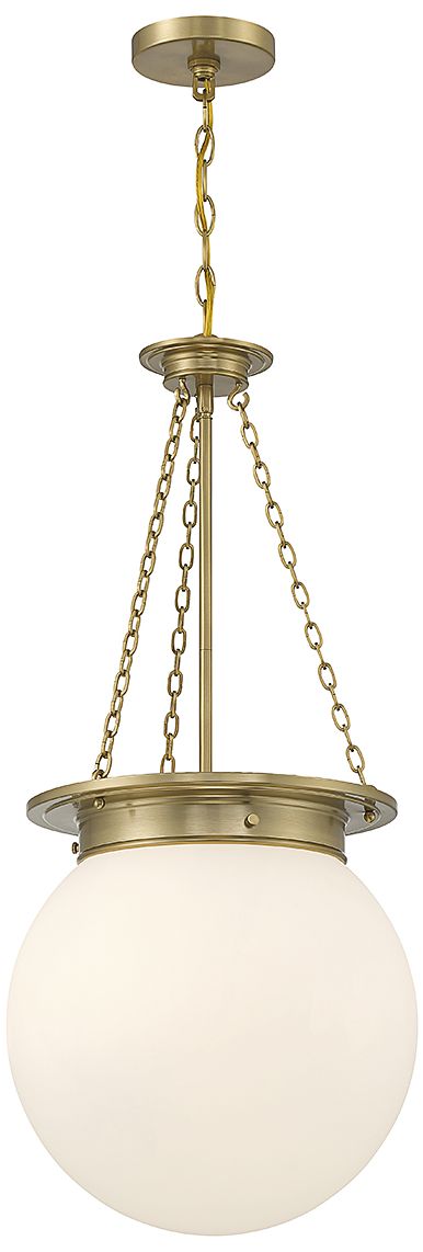 Image 4 Manor 3-Light Pendant in Warm Brass more views