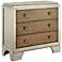 Manor 36" Wide Silver and Natural Wood 3-Drawer Accent Chest