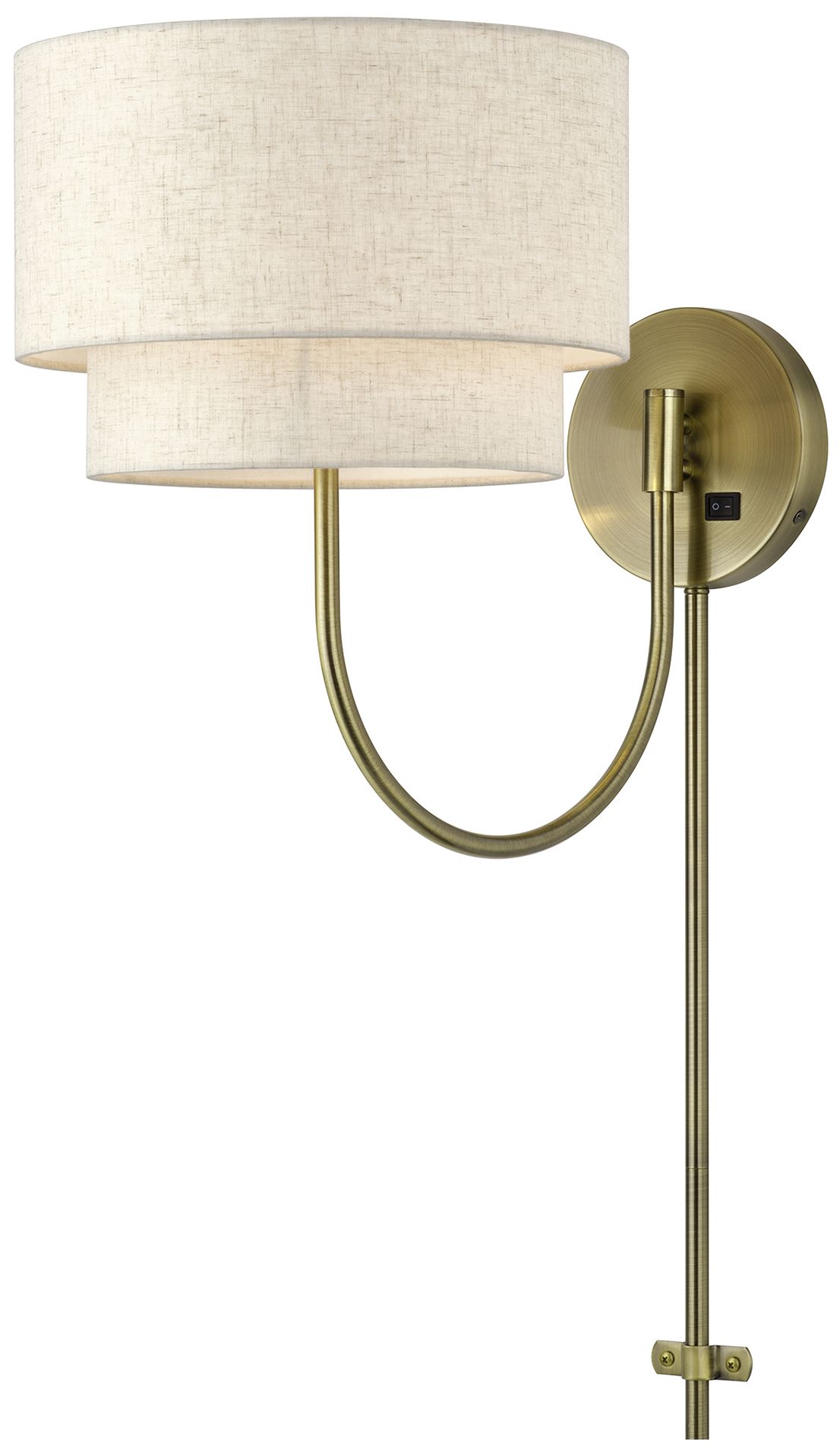 Manorwood 1 Light Antique Brass Swing Arm Wall Lamp