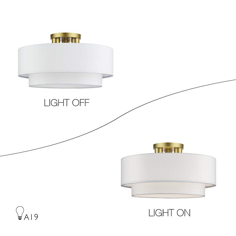 Image 7 Manorwood 18" Wide Soft Gold Ceiling Light more views