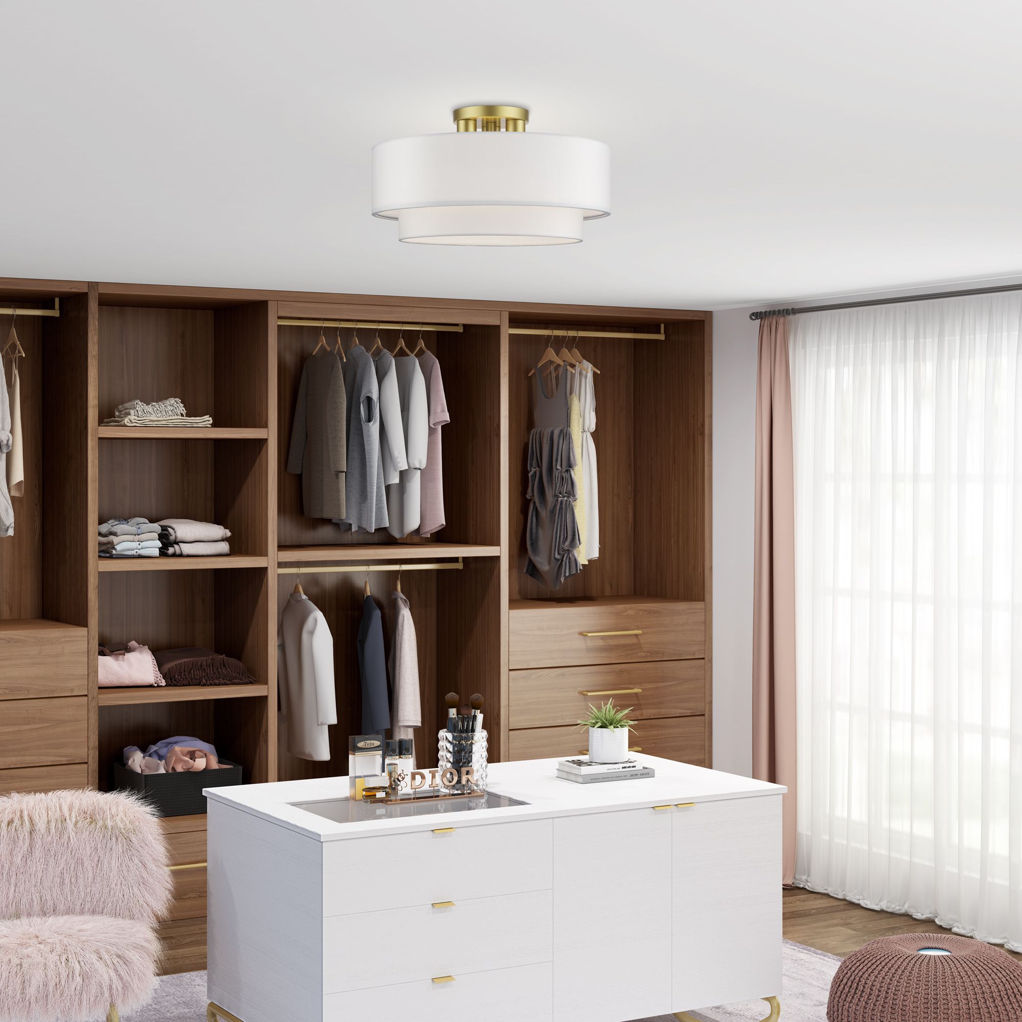 Manorwood 18" Wide Soft Gold Ceiling Light