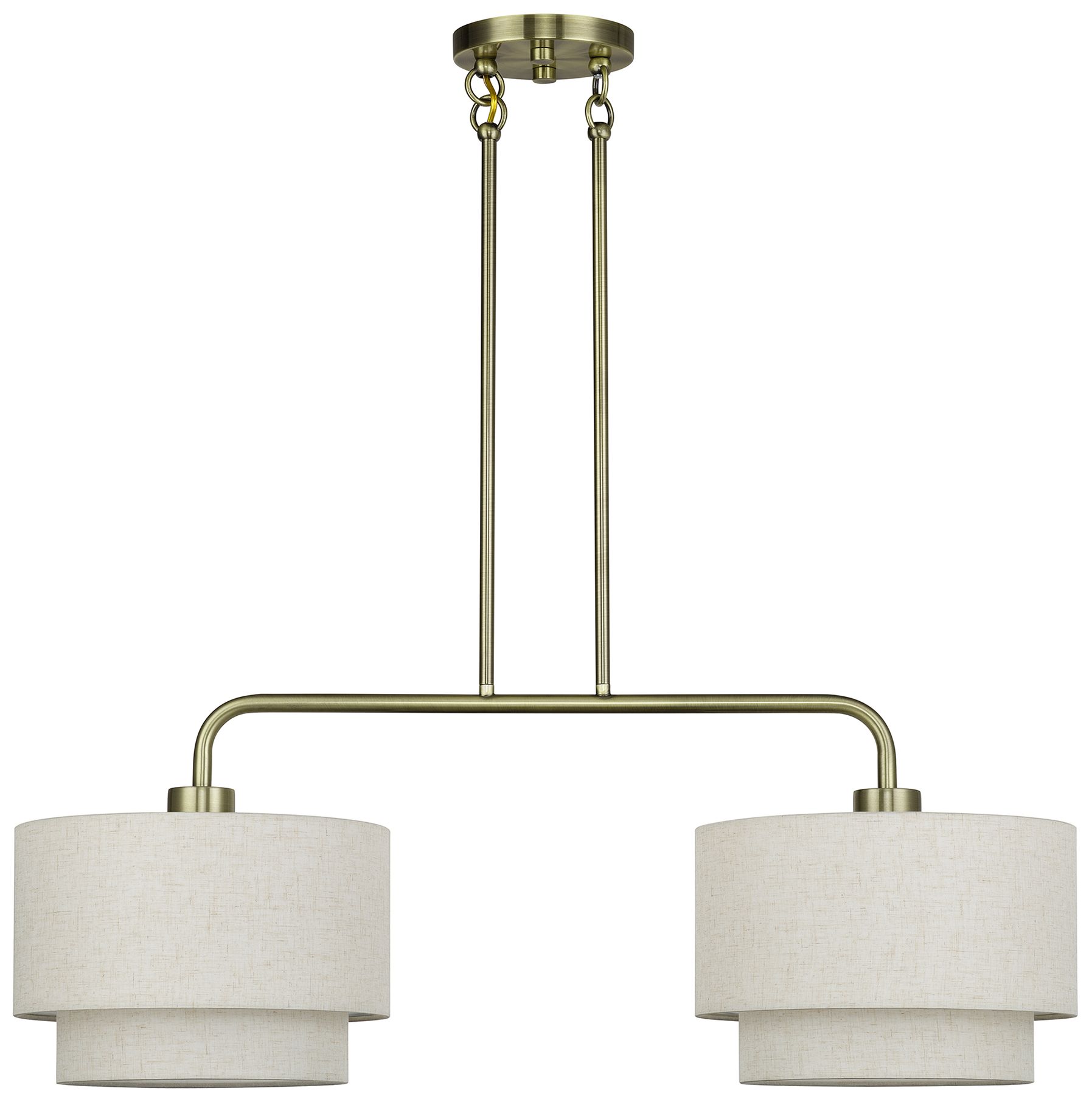 Image 3 Manorwood 2 Light Antique Brass Large Linear Chandelier more views