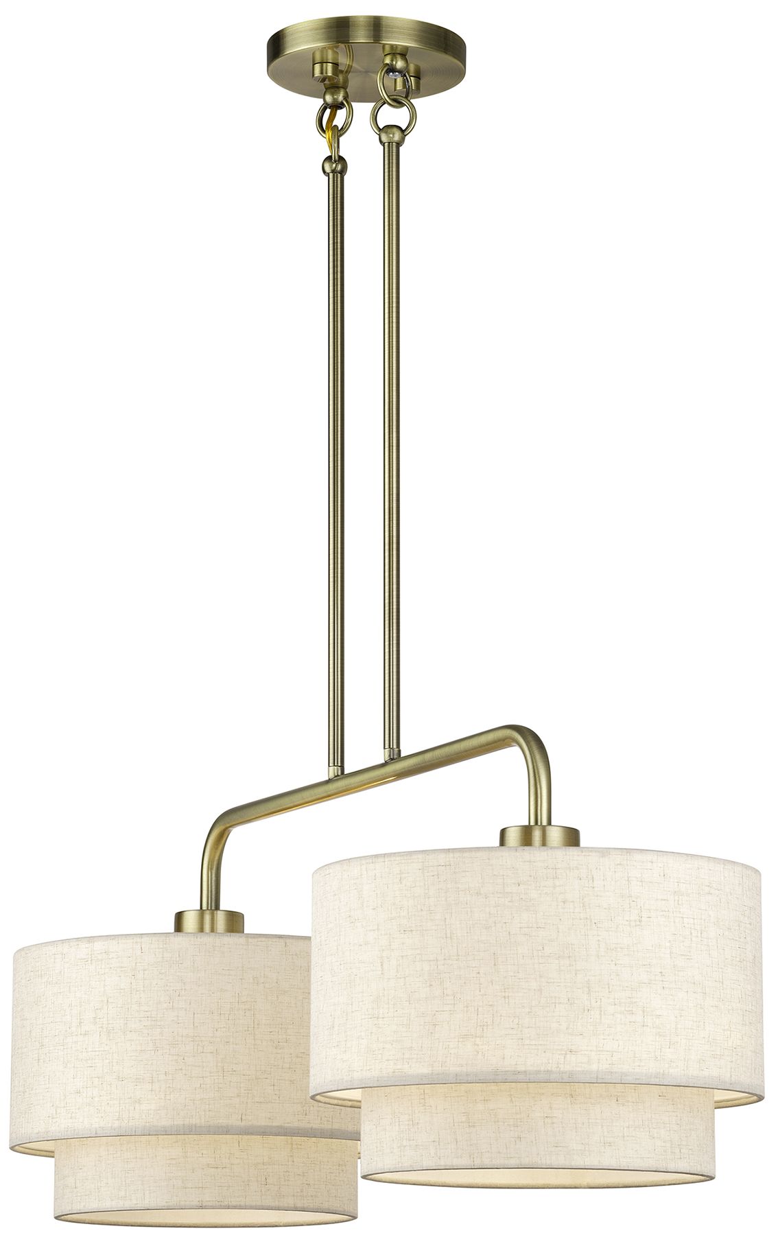 Image 6 Manorwood 2 Light Antique Brass Large Linear Chandelier more views