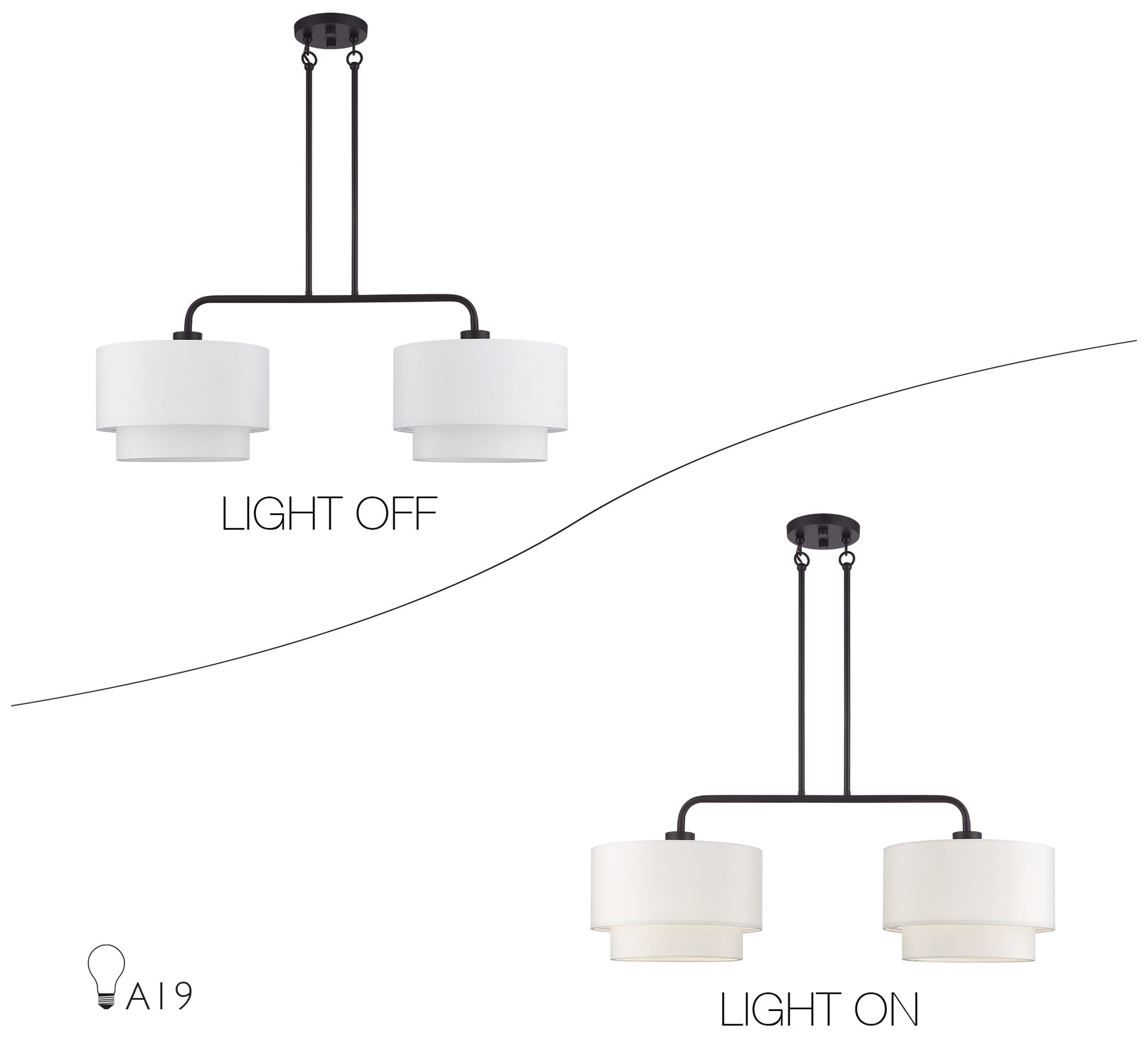 Image 6 Manorwood 2 Light Bronze Large Linear Chandelier more views