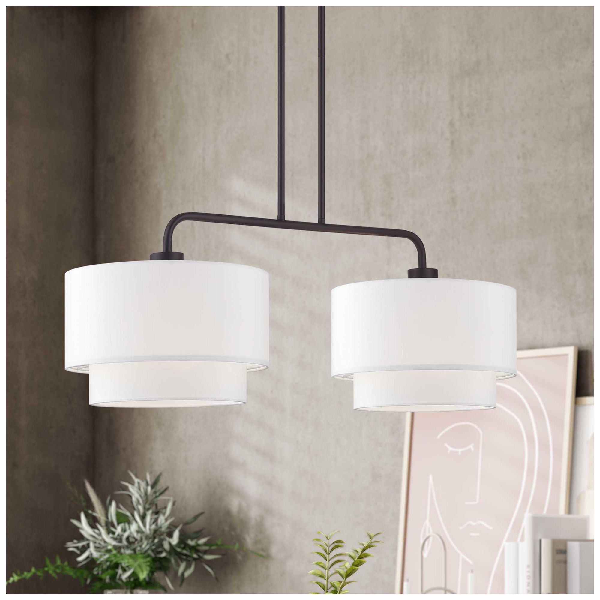 Manorwood 2 Light Bronze Large Linear Chandelier