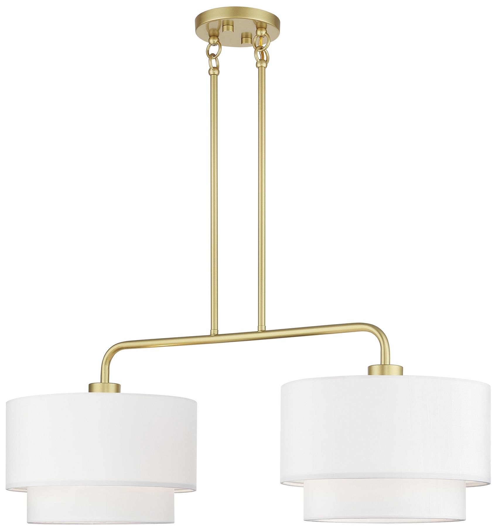 Image 4 Manorwood 2 Light Soft Gold Large Linear Chandelier more views