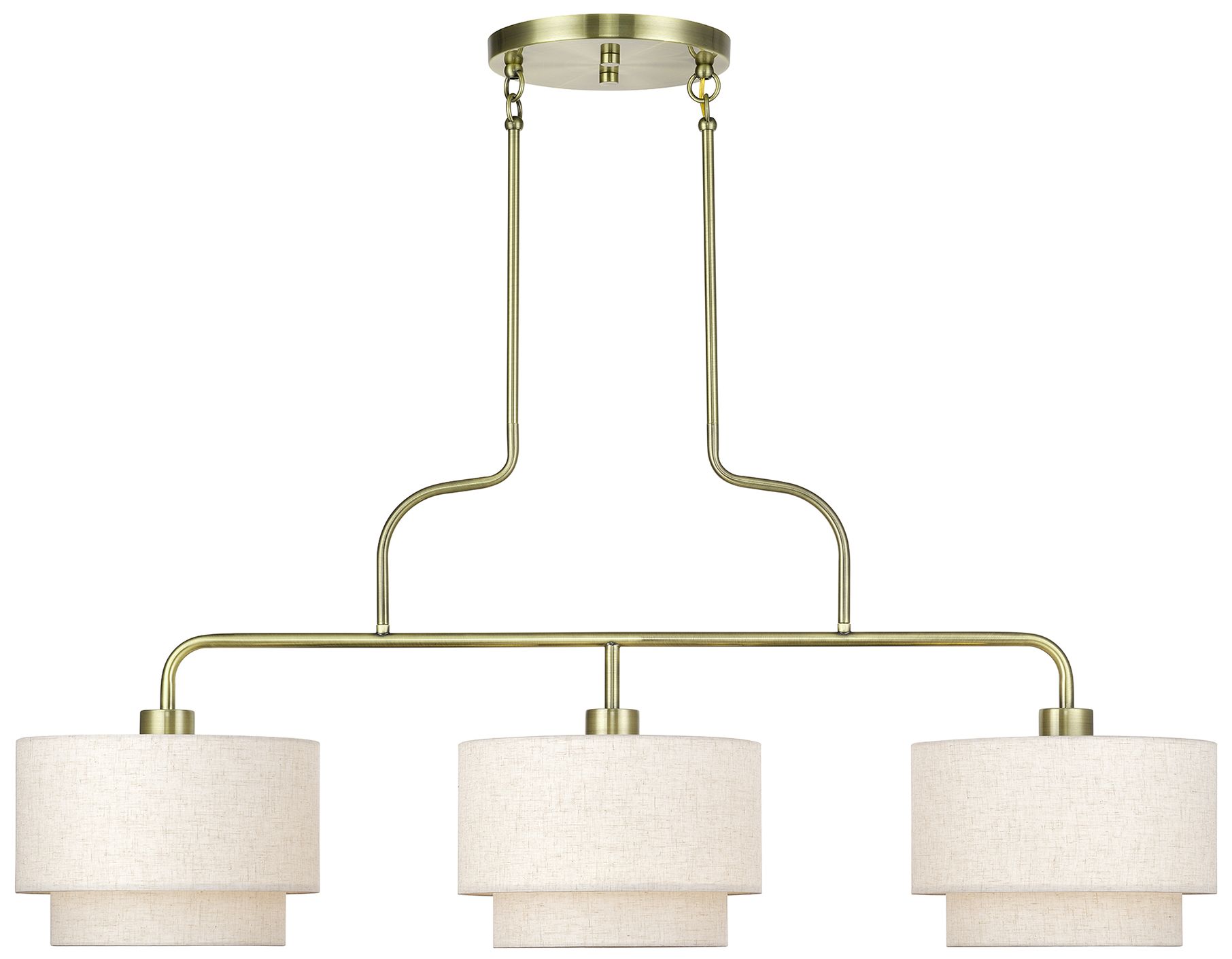 Manorwood 3 Light Antique Brass Extra Large Linear Chandelier