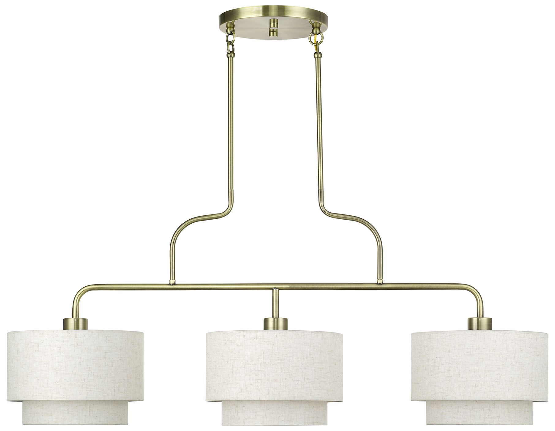 Image 3 Manorwood 3 Light Antique Brass Extra Large Linear Chandelier more views