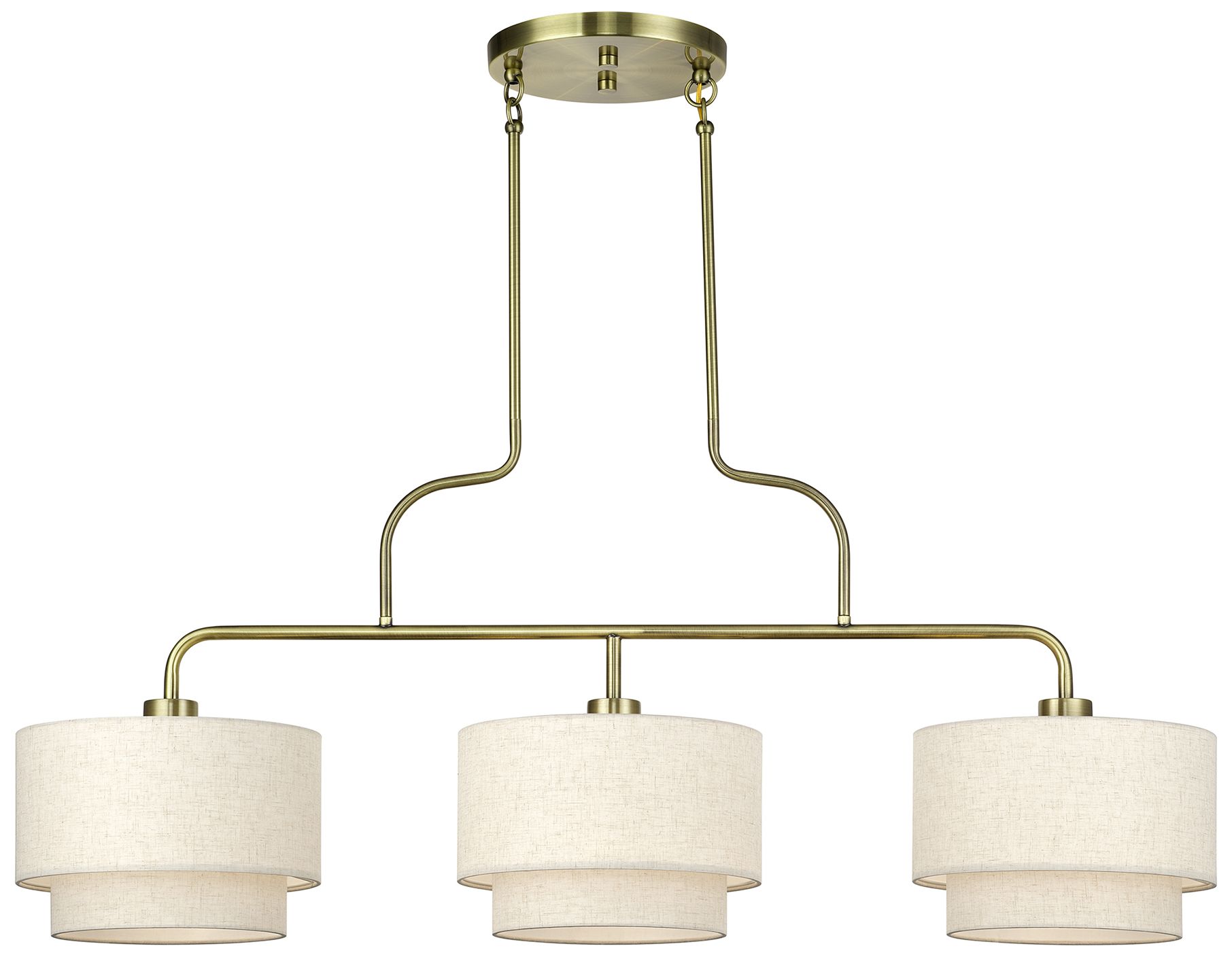Image 4 Manorwood 3 Light Antique Brass Extra Large Linear Chandelier more views