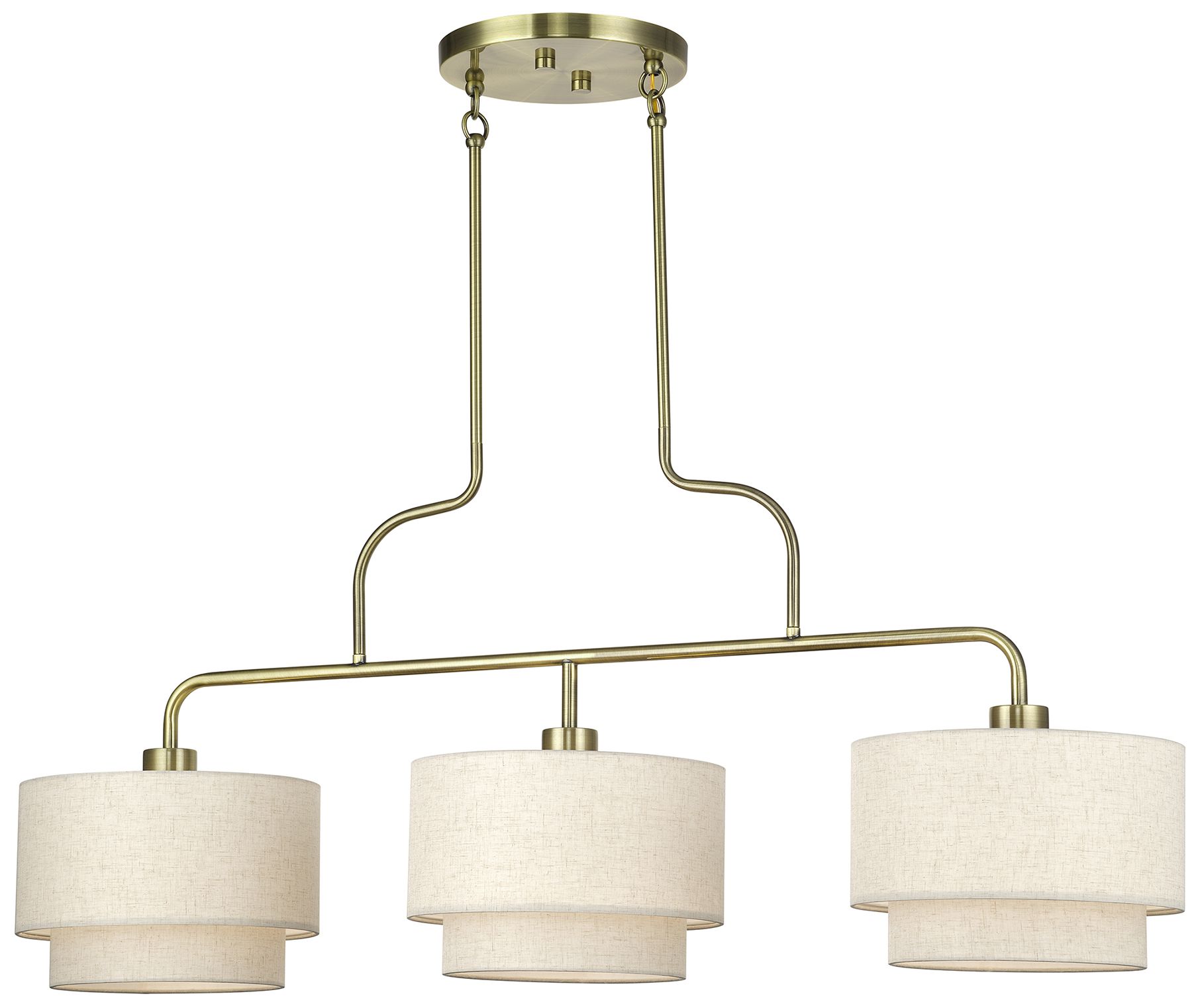 Image 5 Manorwood 3 Light Antique Brass Extra Large Linear Chandelier more views