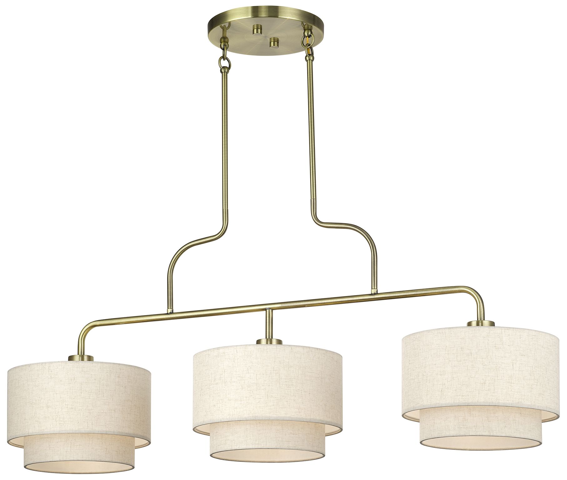Image 6 Manorwood 3 Light Antique Brass Extra Large Linear Chandelier more views