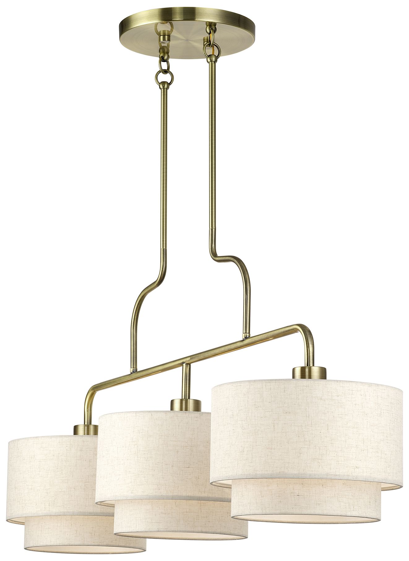 Image 7 Manorwood 3 Light Antique Brass Extra Large Linear Chandelier more views