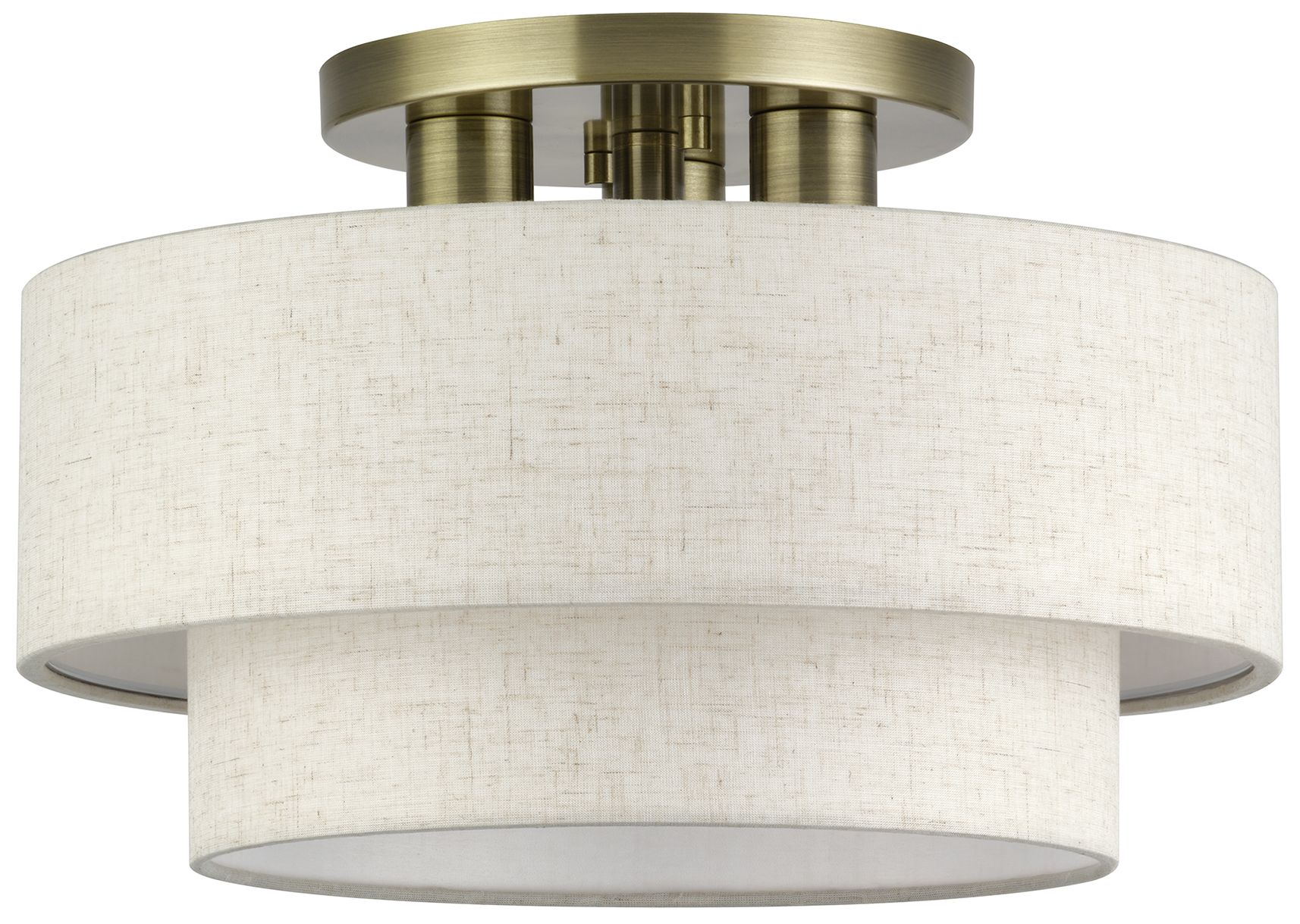 Image 3 Manorwood 3 Light Antique Brass Large Semi-Flush more views