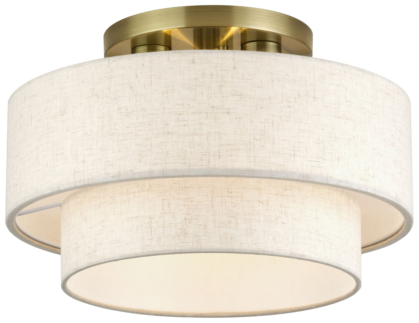 Image 4 Manorwood 3 Light Antique Brass Large Semi-Flush more views