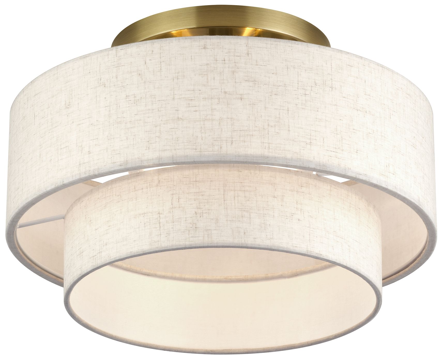 Image 5 Manorwood 3 Light Antique Brass Large Semi-Flush more views