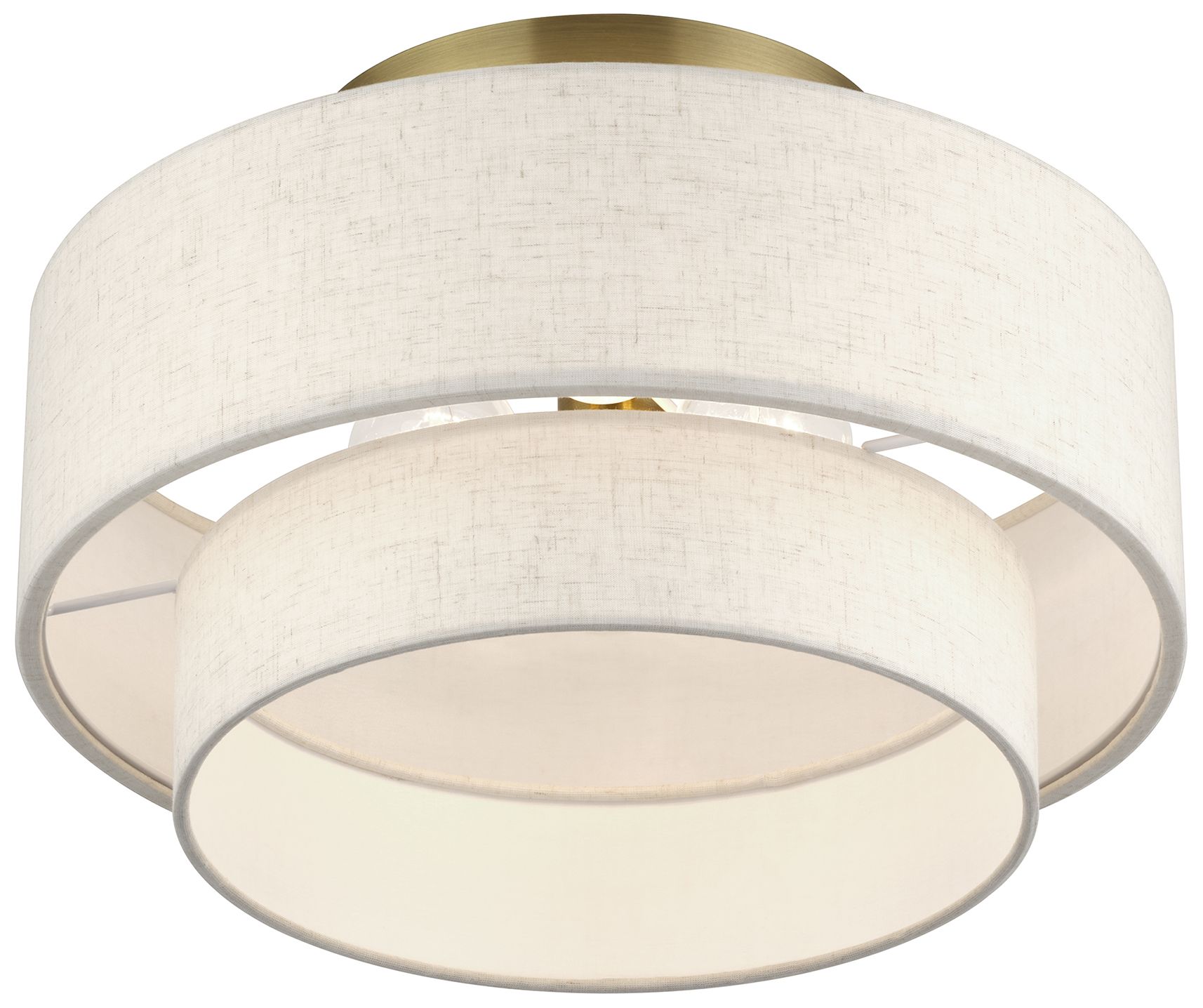 Image 6 Manorwood 3 Light Antique Brass Large Semi-Flush more views