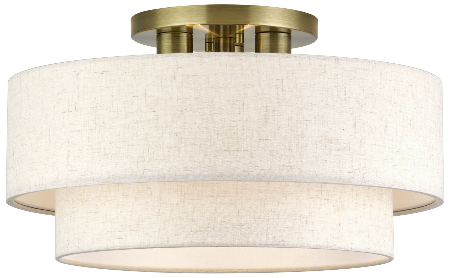 Manorwood 3 Light Antique Brass Large Semi-Flush