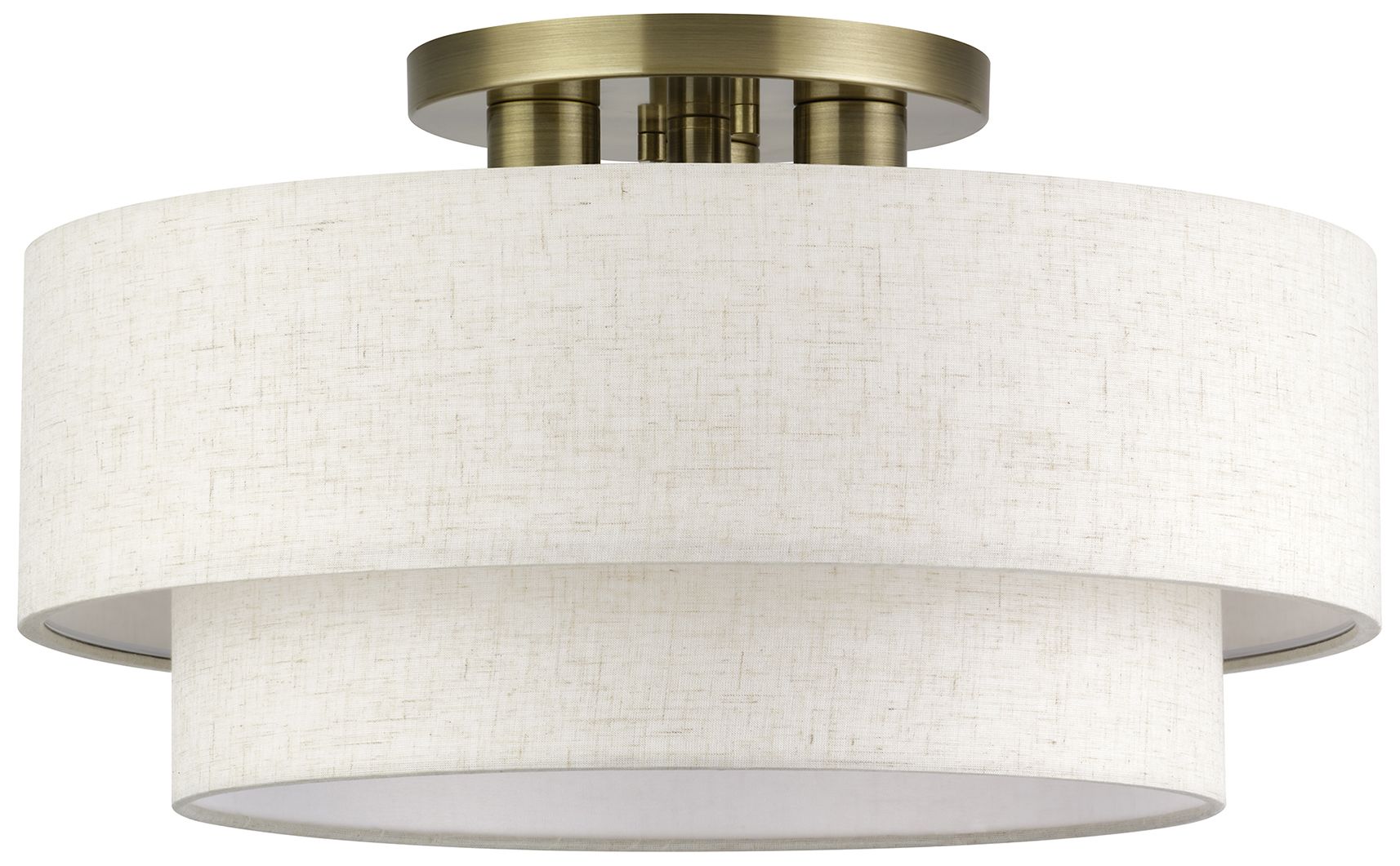 Image 3 Manorwood 3 Light Antique Brass Large Semi-Flush more views