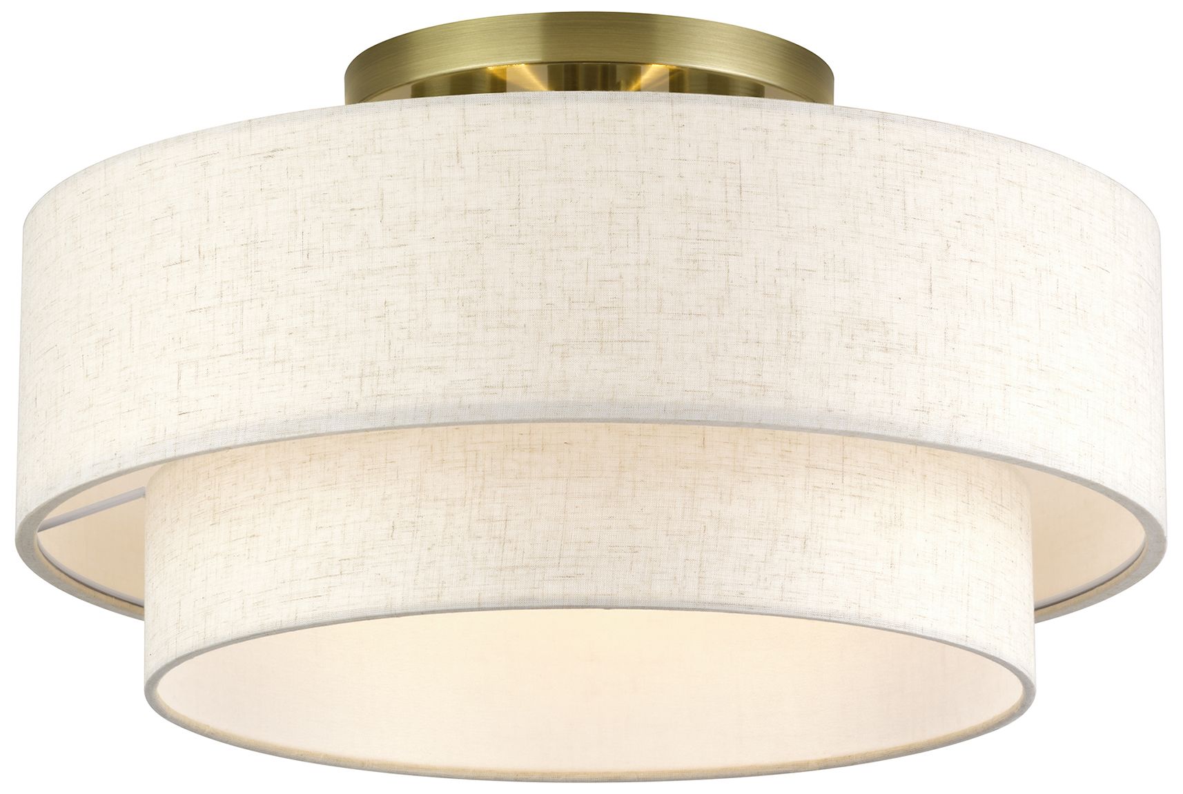 Image 4 Manorwood 3 Light Antique Brass Large Semi-Flush more views