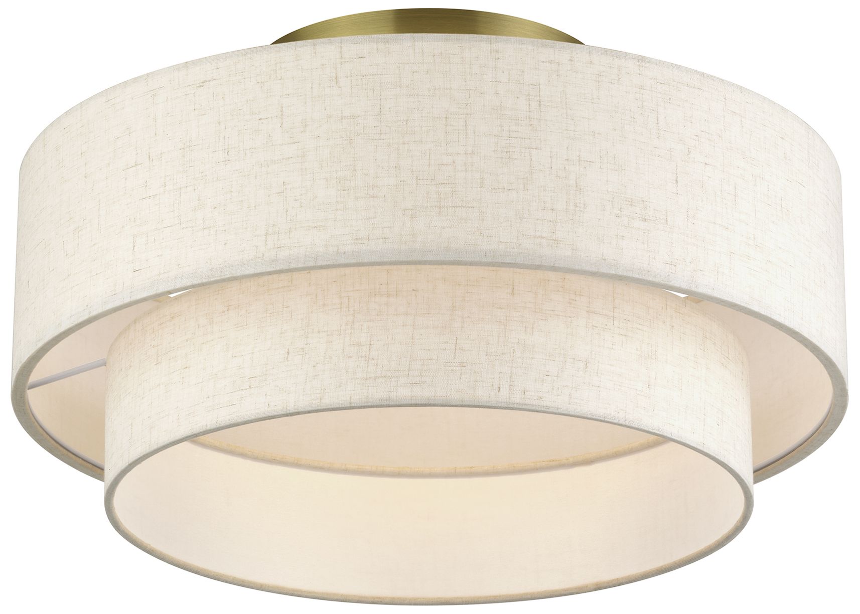 Image 5 Manorwood 3 Light Antique Brass Large Semi-Flush more views