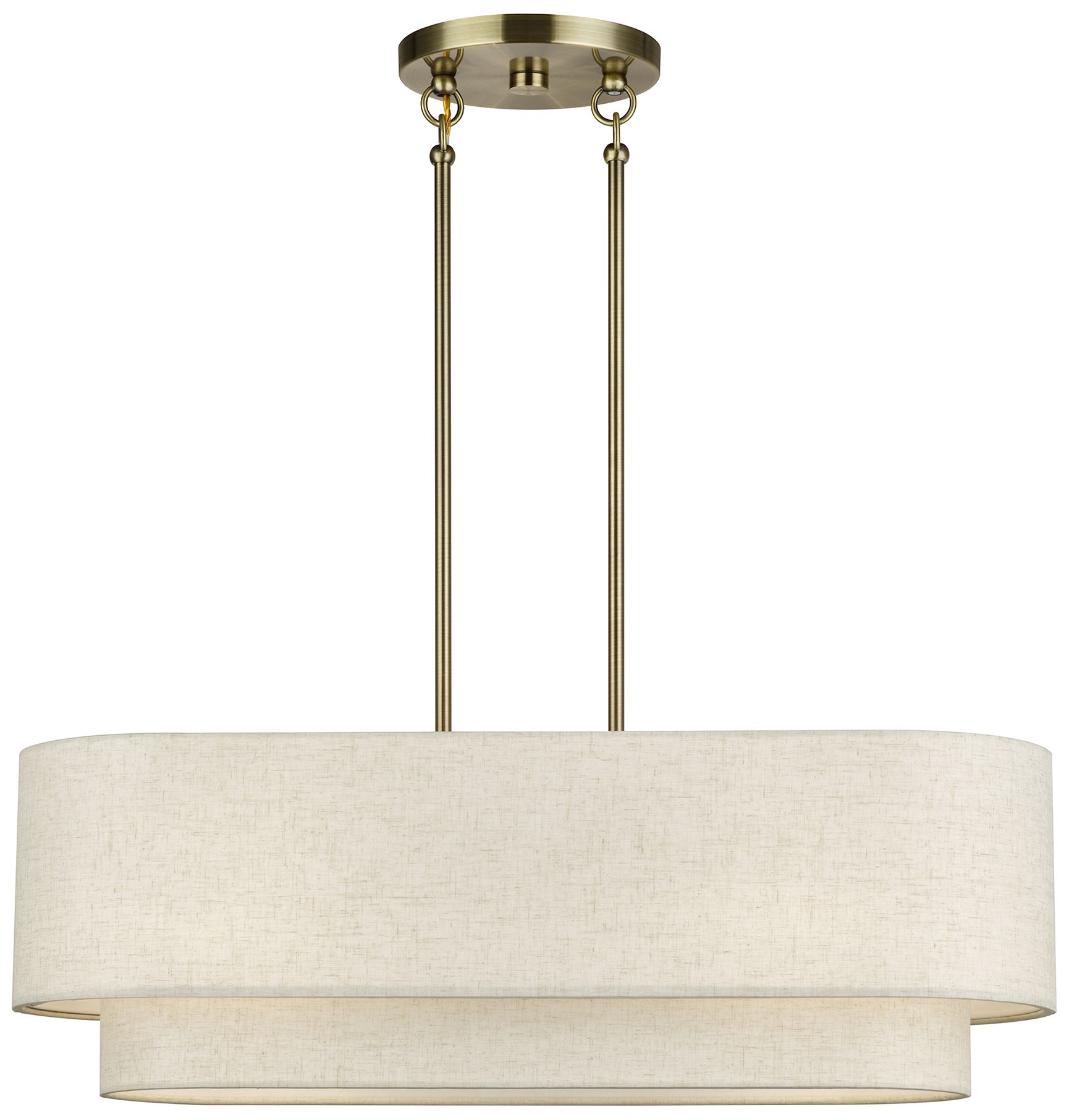 Manorwood 3 Light Antique Brass Medium Linear Chandelier