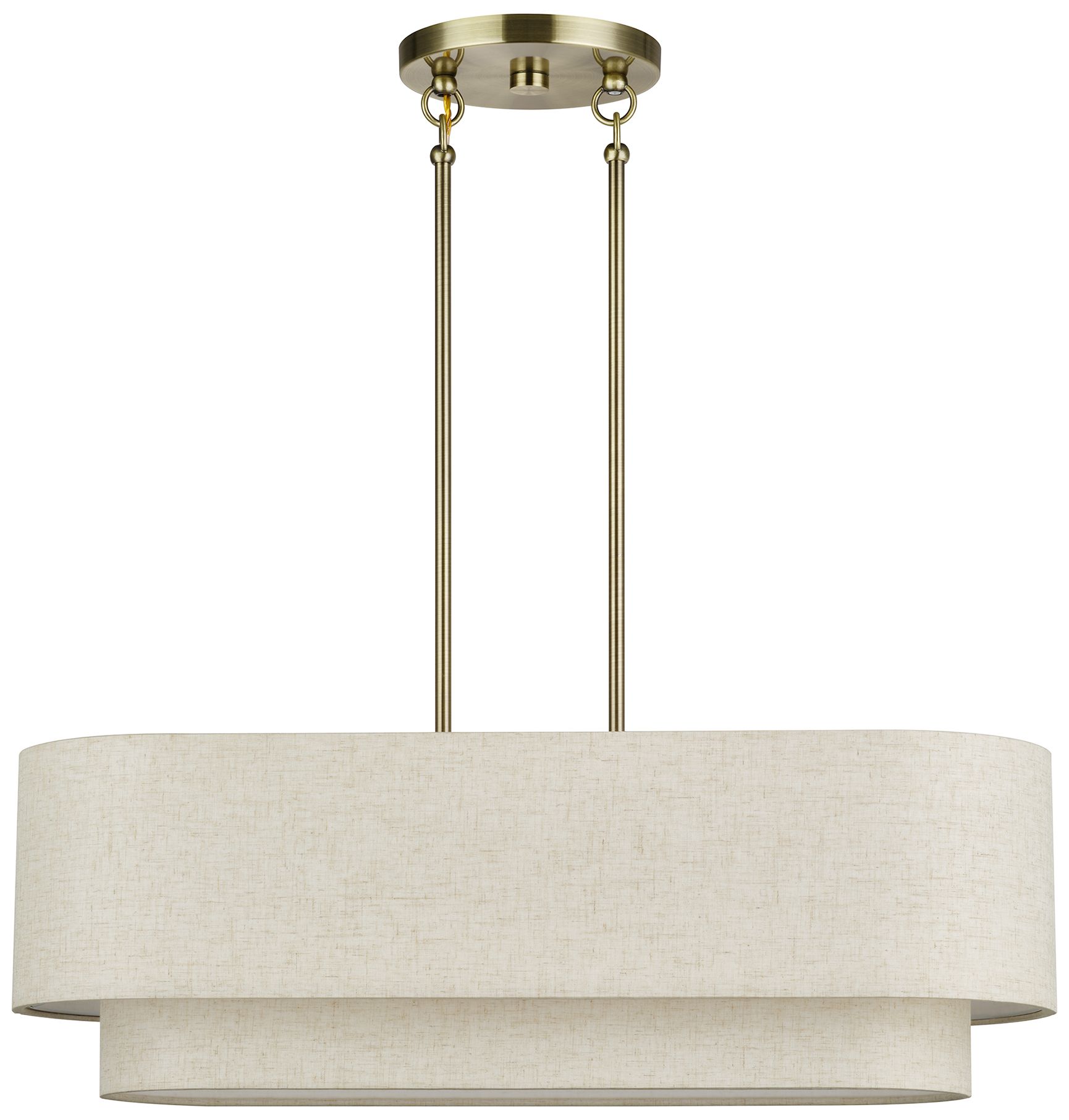 Image 3 Manorwood 3 Light Antique Brass Medium Linear Chandelier more views