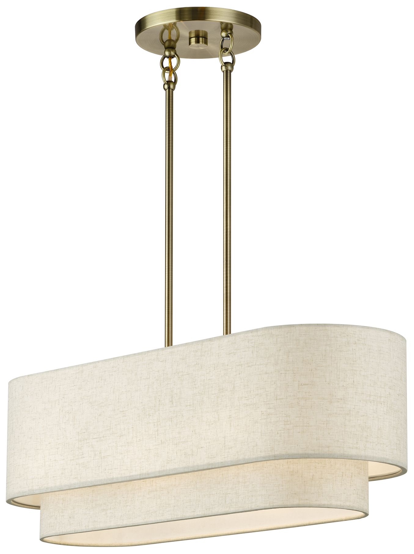 Image 4 Manorwood 3 Light Antique Brass Medium Linear Chandelier more views