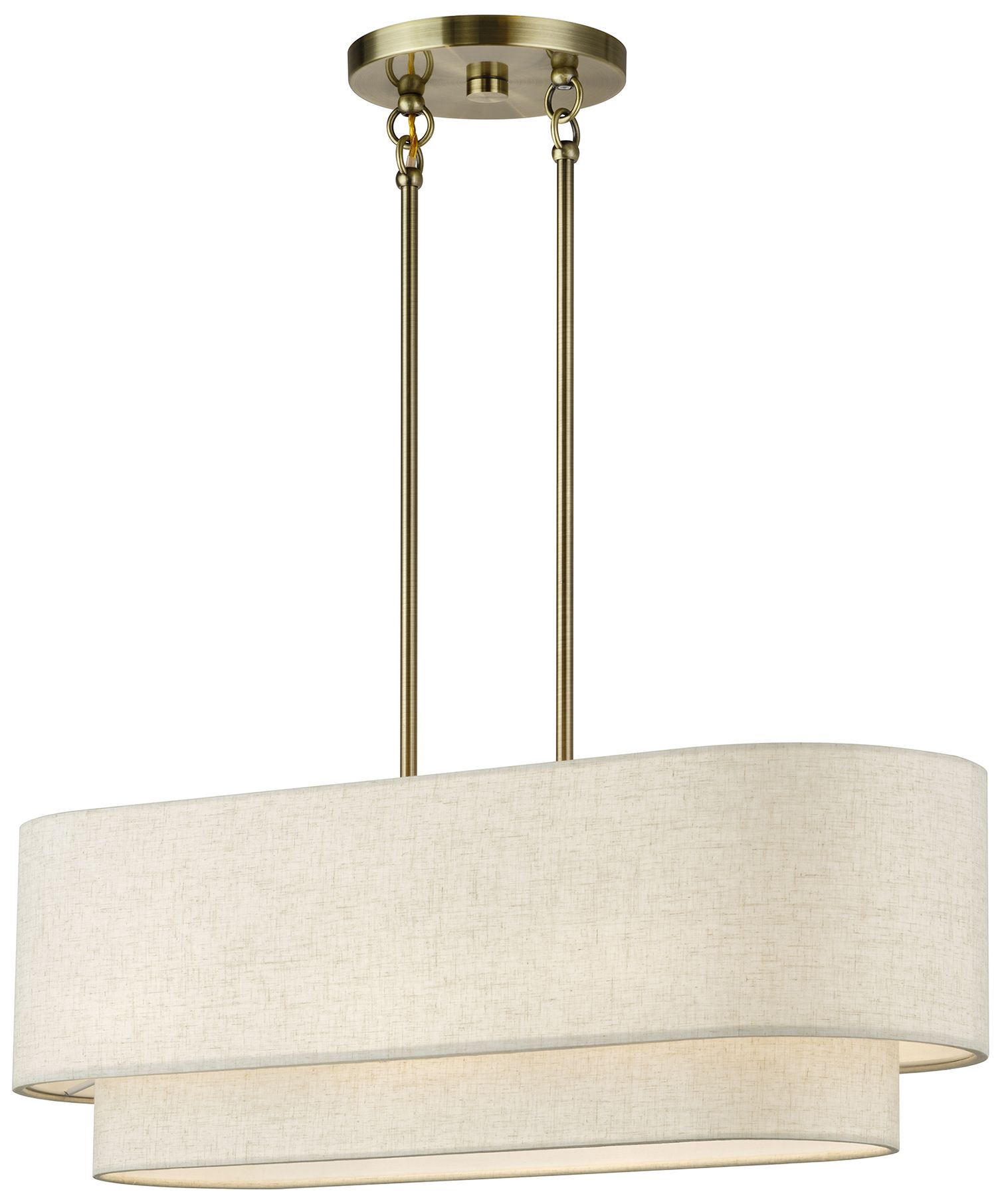 Image 5 Manorwood 3 Light Antique Brass Medium Linear Chandelier more views