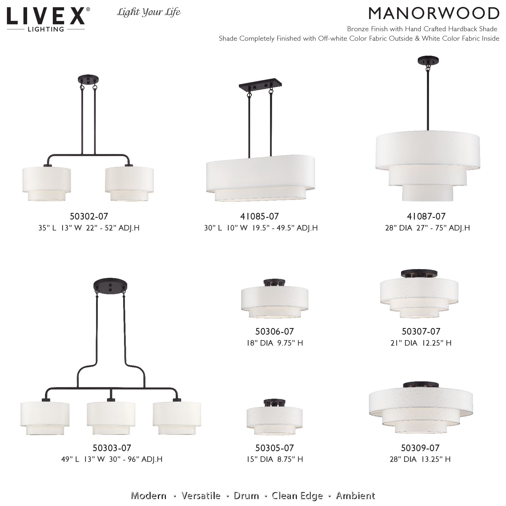 Manorwood 3 Light Bronze Extra Large Linear Chandelier