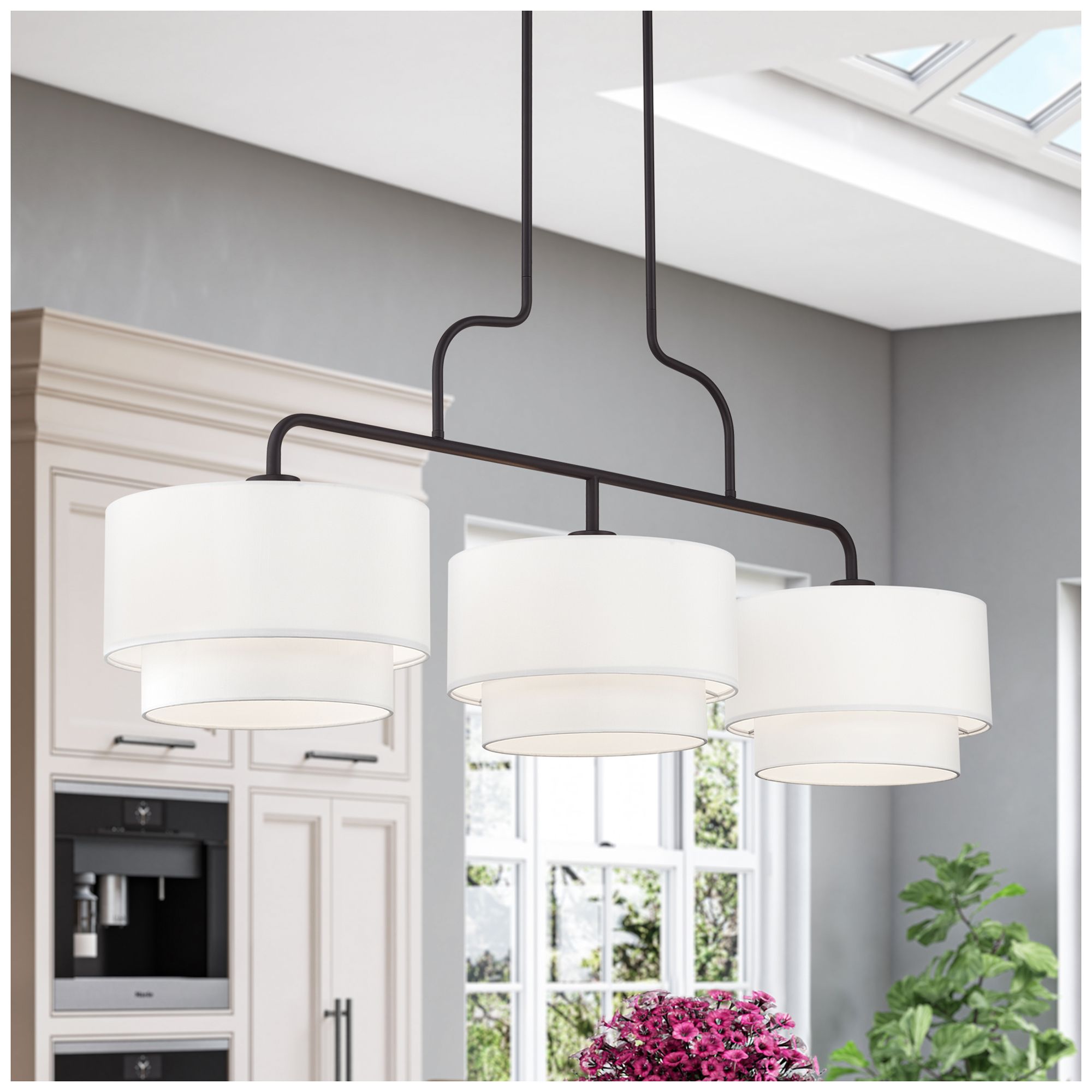 Manorwood 3 Light Bronze Extra Large Linear Chandelier