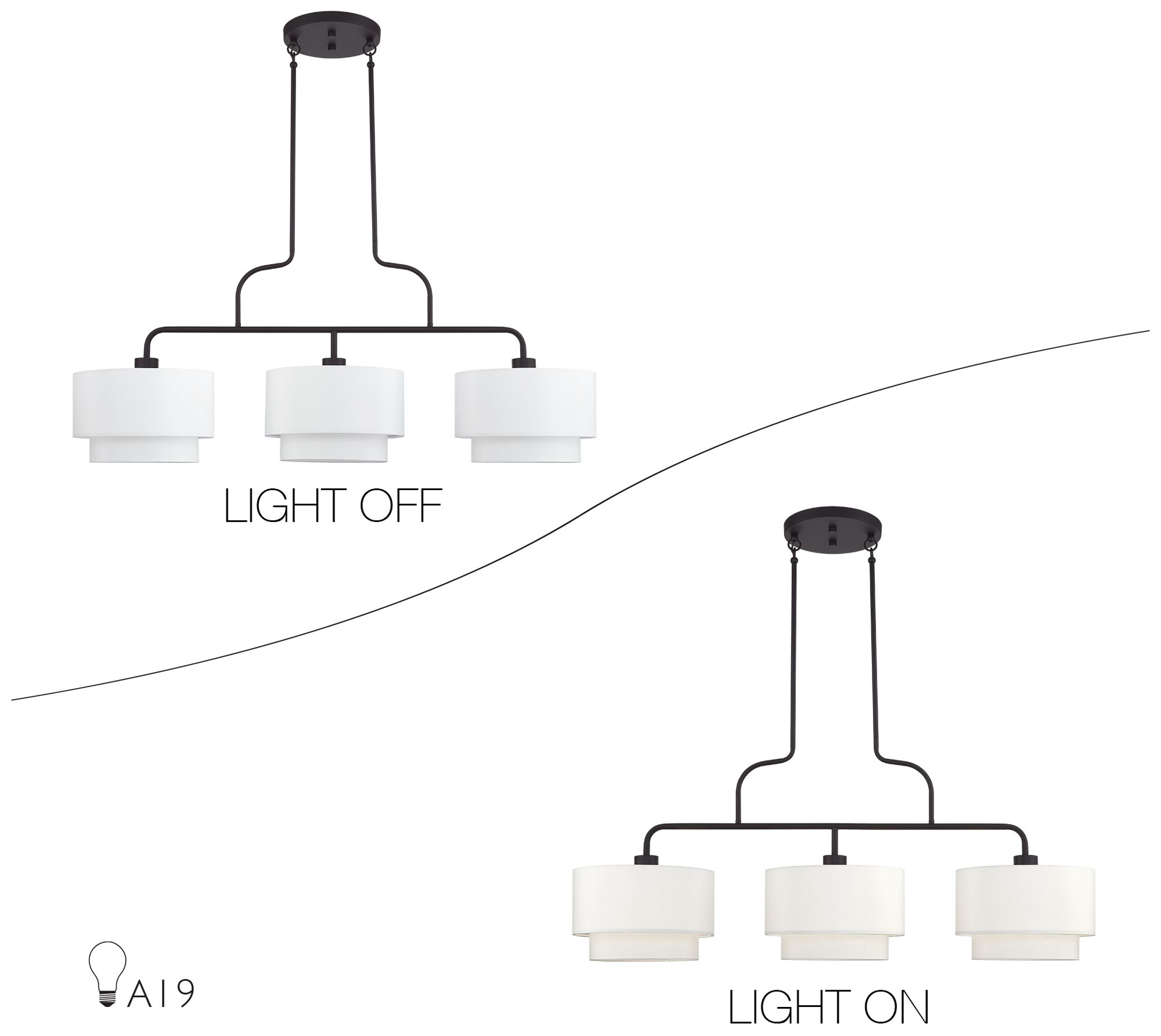 Manorwood 3 Light Bronze Extra Large Linear Chandelier