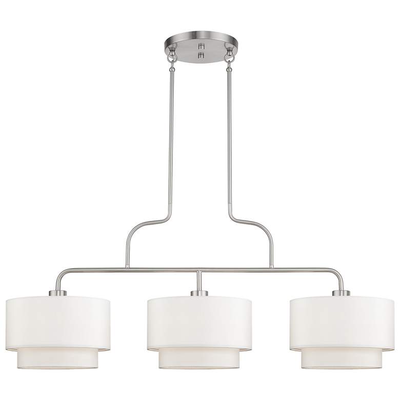 Image 1 Manorwood 3 Light Brushed Nickel Extra Large Linear Chandelier