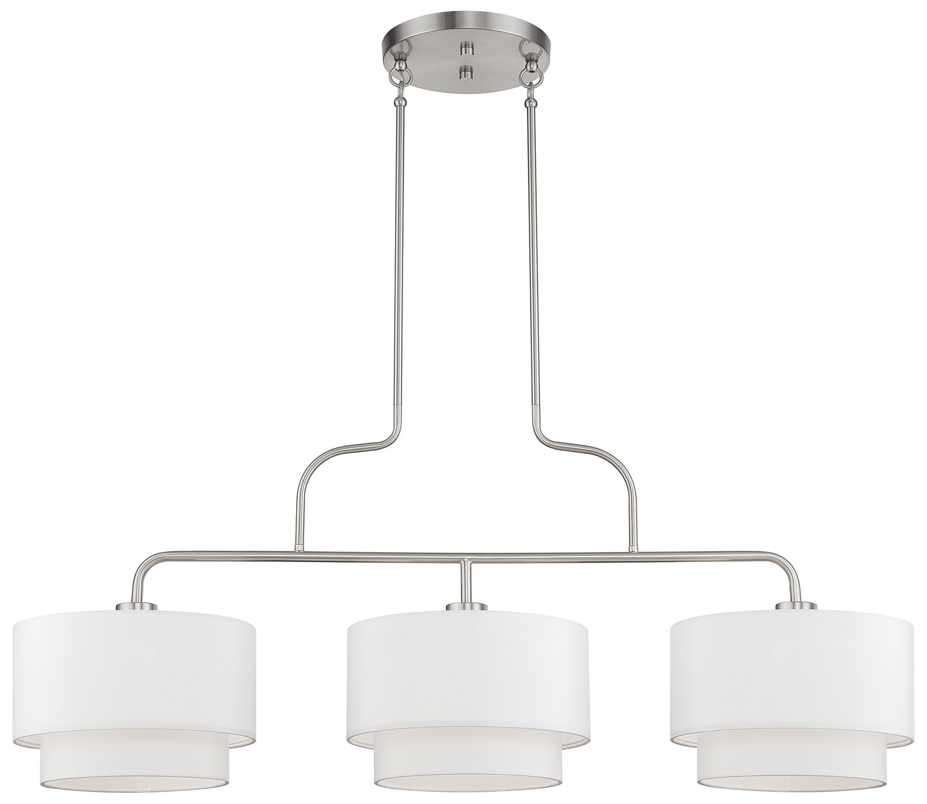 Image 2 Manorwood 3 Light Brushed Nickel Extra Large Linear Chandelier more views
