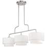 4_Manorwood 3 Light Brushed Nickel Extra Large Linear Chandelier more views