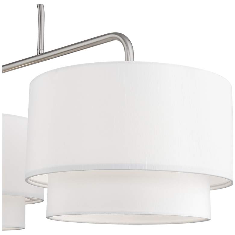 Image 5 Manorwood 3 Light Brushed Nickel Extra Large Linear Chandelier more views