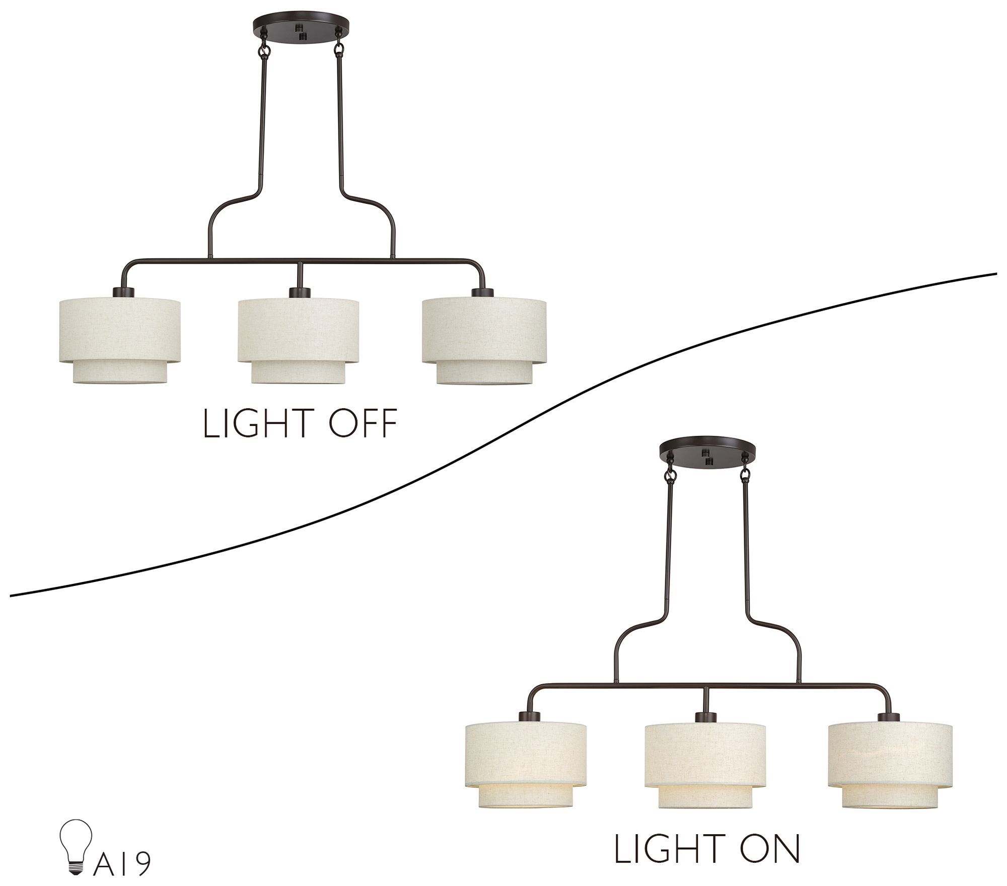 Manorwood 3 Light English Bronze Extra Large Linear Chandelier