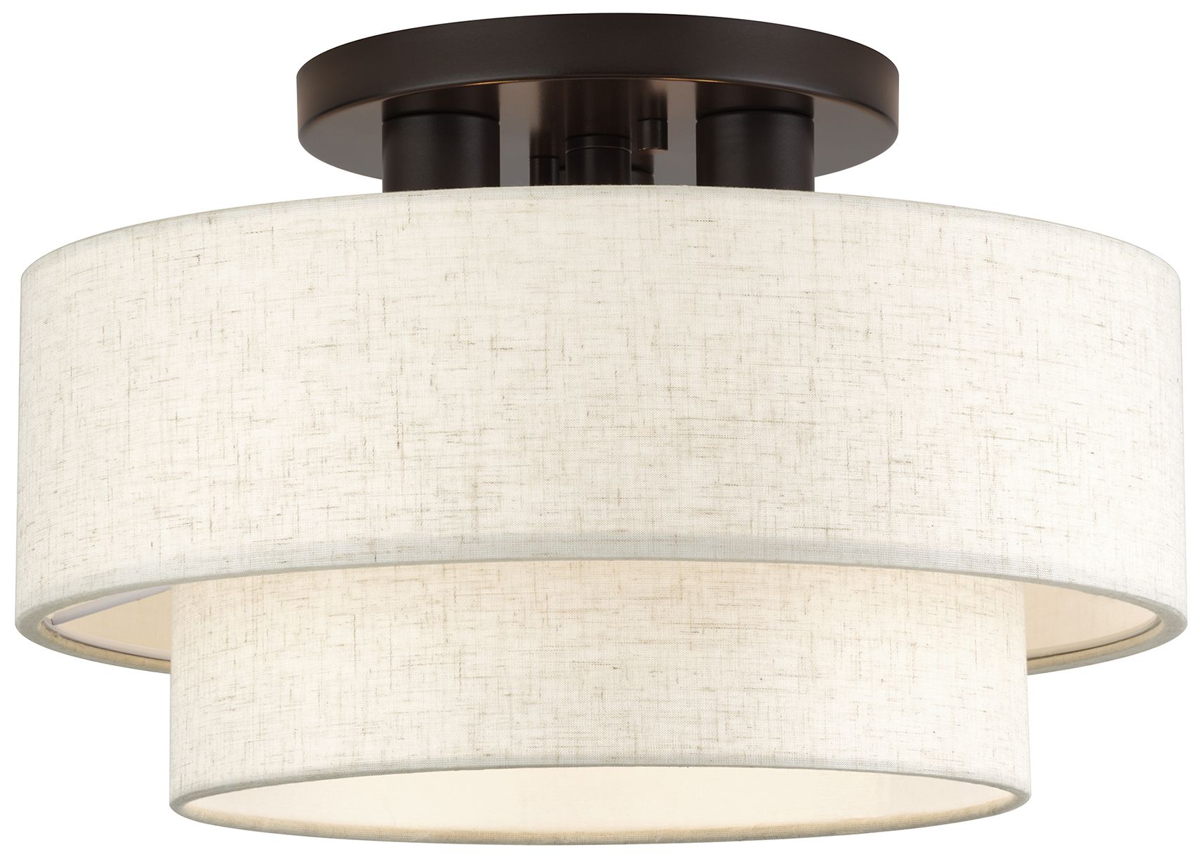Manorwood 3 Light English Bronze Large Semi-Flush