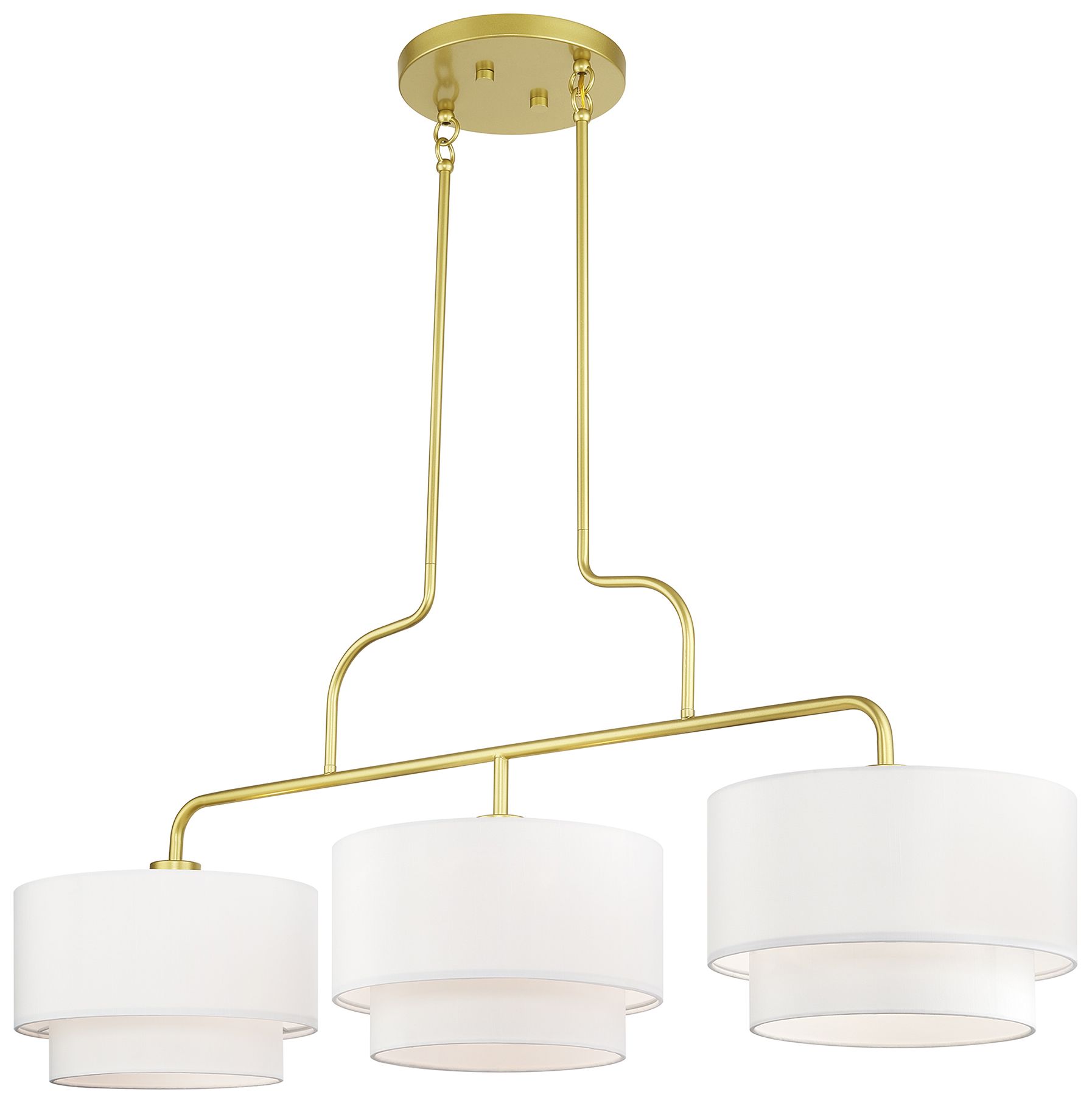 Image 3 Manorwood 3 Light Soft Gold Extra Large Linear Chandelier more views