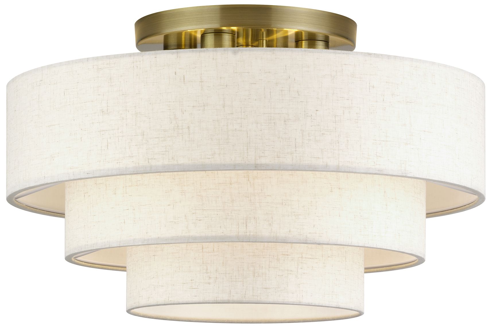 Image 2 Manorwood 4 Light Antique Brass Extra Large Semi-Flush